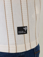Men's Structured Striped Half Sleeves Regular Fit T-Shirt