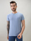 Men's Structured Striped Half Sleeves Regular Fit T-Shirt