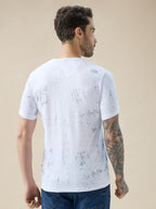 Men's Round Neck Half Sleeve T-Shirt with Graphic Typography Print