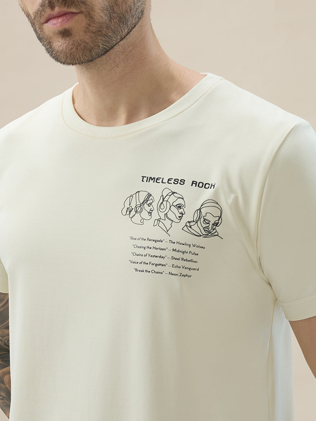 Men's Round Neck Half Sleeve T-Shirt with Chest and Back Typography Print