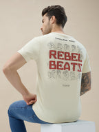 Men's Round Neck Half Sleeve T-Shirt with Chest and Back Typography Print