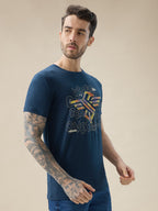 Men's Typography Print Round Neck Half Sleeve Regular Fit T-Shirt