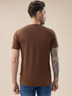 Men's Front Typography Print Half Sleeves Round Neck T-Shirt