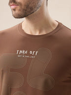 Men's Front Typography Print Half Sleeves Round Neck T-Shirt