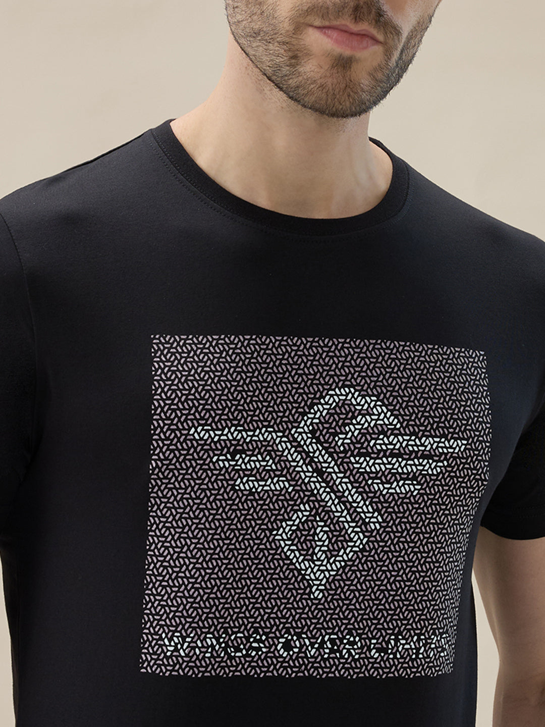 Men's Graphic Print Round Neck Half Sleeve Regular Fit T-Shirt