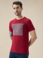 Men's Graphic Print Round Neck Half Sleeve Regular Fit T-Shirt