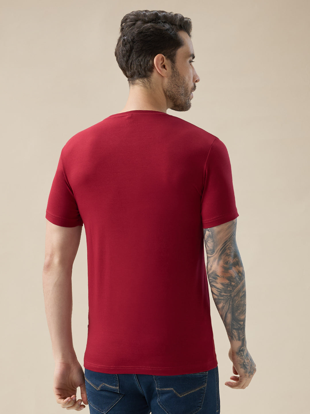 Men's Graphic Print Round Neck Half Sleeve Regular Fit T-Shirt