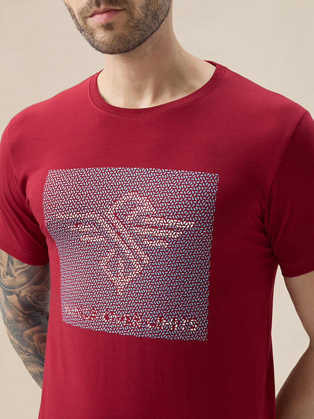 Men's Graphic Print Round Neck Half Sleeve Regular Fit T-Shirt