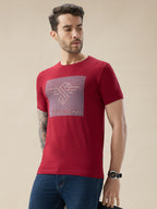 Men's Graphic Print Round Neck Half Sleeve Regular Fit T-Shirt