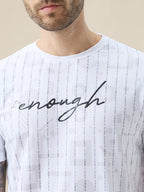 Men's All Over Typography Print Round Neck Half Sleeve Regular Fit T-Shirt