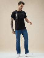 Men's Chest Graphic Print Round Neck Half Sleeve Regular Fit T-Shirt