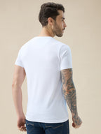 Men's Chest Graphic Print Round Neck Half Sleeve Regular Fit T-Shirt