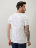Men's Abstract Printed Round Neck Half Sleeves Regular Fit T-Shirt
