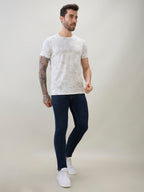 Men's Abstract Printed Round Neck Half Sleeves Regular Fit T-Shirt