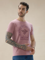 Men's Chest Graphic Print Round Neck Half Sleeve Regular Fit T-Shirt
