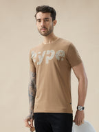 Men's Chest Typography Print Round Neck Half Sleeve Regular Fit T-Shirt