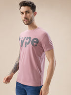 Men's Chest Typography Print Round Neck Half Sleeve Regular Fit T-Shirt