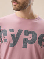 Men's Chest Typography Print Round Neck Half Sleeve Regular Fit T-Shirt