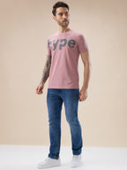 Men's Chest Typography Print Round Neck Half Sleeve Regular Fit T-Shirt