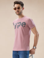 Men's Chest Typography Print Round Neck Half Sleeve Regular Fit T-Shirt