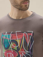 Men's Chest Graphic Print Round Neck Half Sleeve Regular Fit T-Shirt