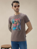 Men's Chest Graphic Print Round Neck Half Sleeve Regular Fit T-Shirt