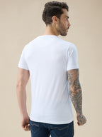 Men's Chest Graphic Print Round Neck Half Sleeve Regular Fit T-Shirt