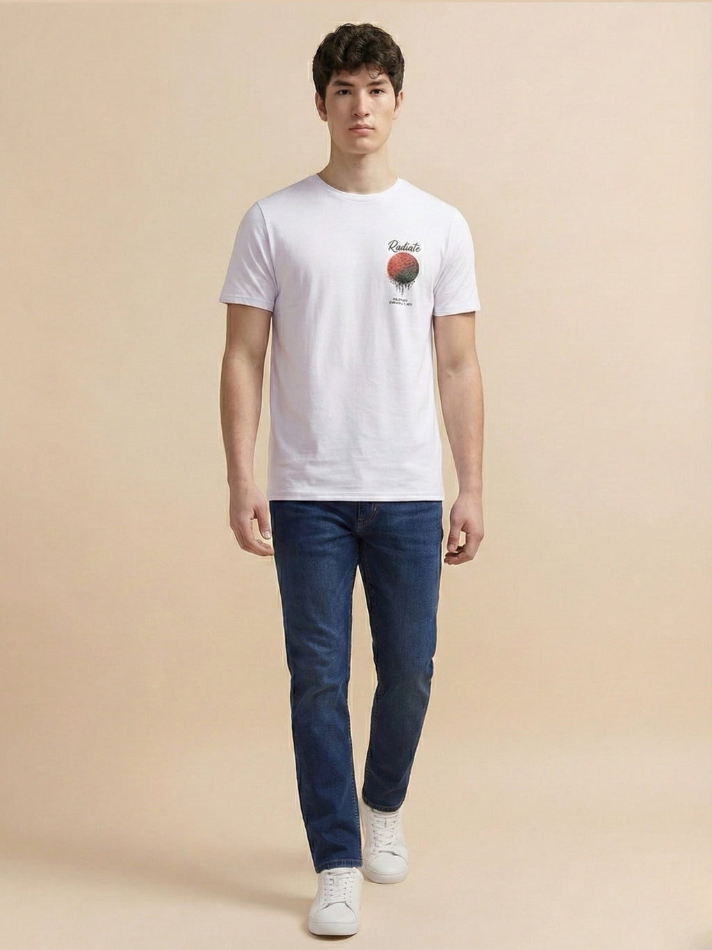 Men's Graphic Typography Print Round Neck Half Sleeves T-Shirt