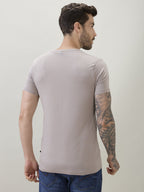 Men's Typography Print Round Neck Half Sleeve T-Shirt with Front and Back Design