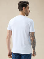 Men's Round Neck Half Sleeve T-Shirt with Chest Graphic Typography Print