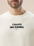Men's Chest & Back Typography Print Round Neck Half Sleeves Regular Fit T-Shirt