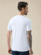Men's Chest Brand Logo Graphic Print Round Neck Half Sleeve Regular Fit T-Shirt