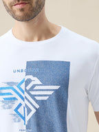 Men's Chest Brand Logo Graphic Print Round Neck Half Sleeve Regular Fit T-Shirt