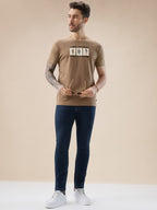 Men's Chest Rubberized Graphic Print Round Neck Half Sleeve Regular Fit T-Shirt