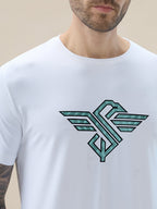 Men's Chest Brand Logo Graphic Print Round Neck Half Sleeve Regular Fit T-Shirt
