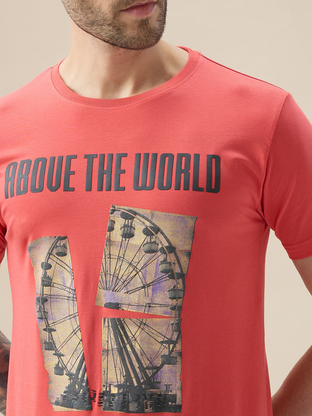 Men's Round Neck Half Sleeve Regular Fit Graphic Print T-Shirt