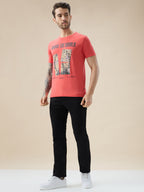 Men's Round Neck Half Sleeve Regular Fit Graphic Print T-Shirt