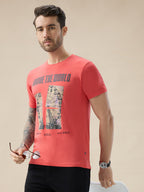 Men's Round Neck Half Sleeve Regular Fit Graphic Print T-Shirt