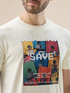 Men's Graphic and Typography Print Round Neck Regular Fit T-Shirt