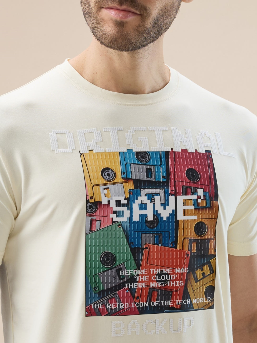 Men's Graphic and Typography Print Round Neck Regular Fit T-Shirt