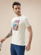 Men's Graphic and Typography Print Round Neck Regular Fit T-Shirt