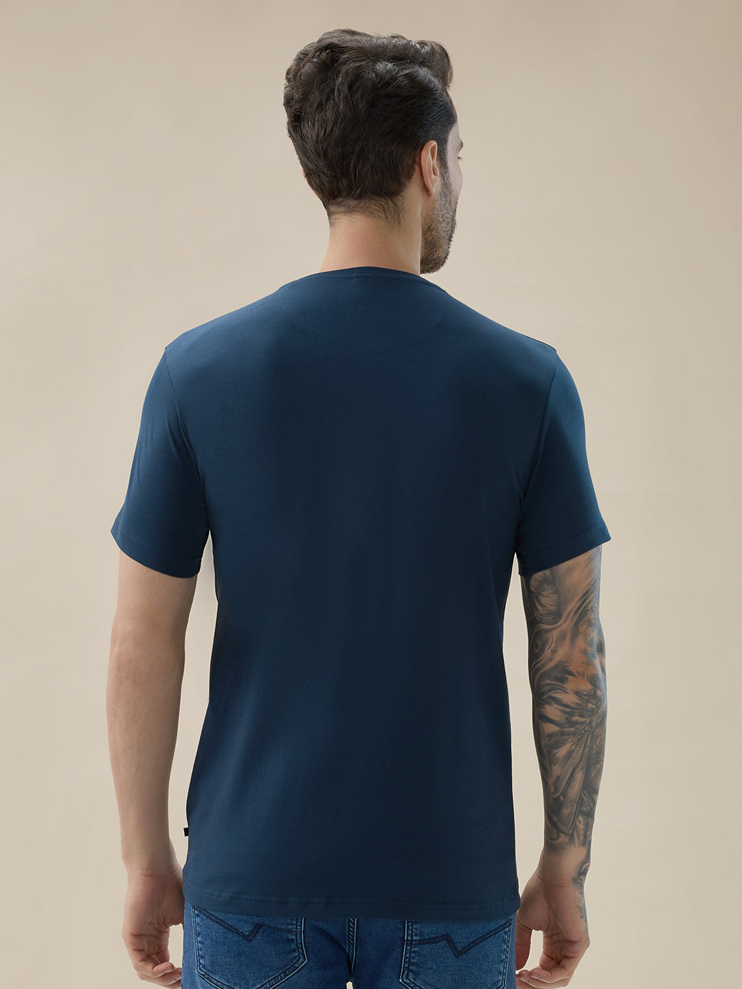 Men's Round Neck Half Sleeve Regular Fit Camera Graphic Print T-Shirt