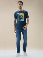 Men's Round Neck Half Sleeve Regular Fit Camera Graphic Print T-Shirt