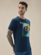 Men's Round Neck Half Sleeve Regular Fit Camera Graphic Print T-Shirt