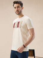 Men's Rubberized Typography Print Round Neck Regular Fit T-Shirt