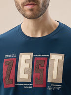 Men's Rubberized Typography Print Round Neck Regular Fit T-Shirt