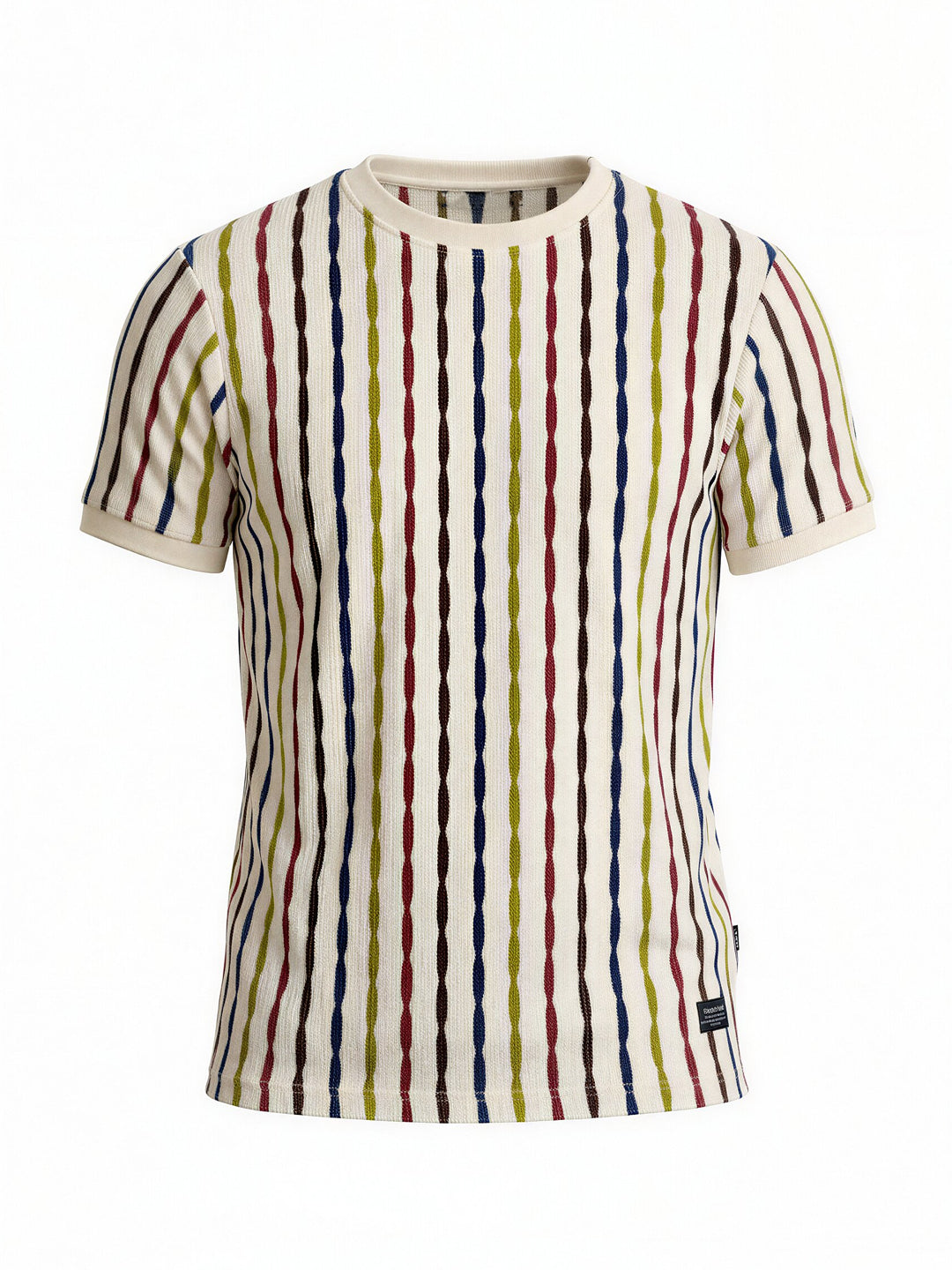 Multi-Stripe Textured Knit T-Shirt Secondary image