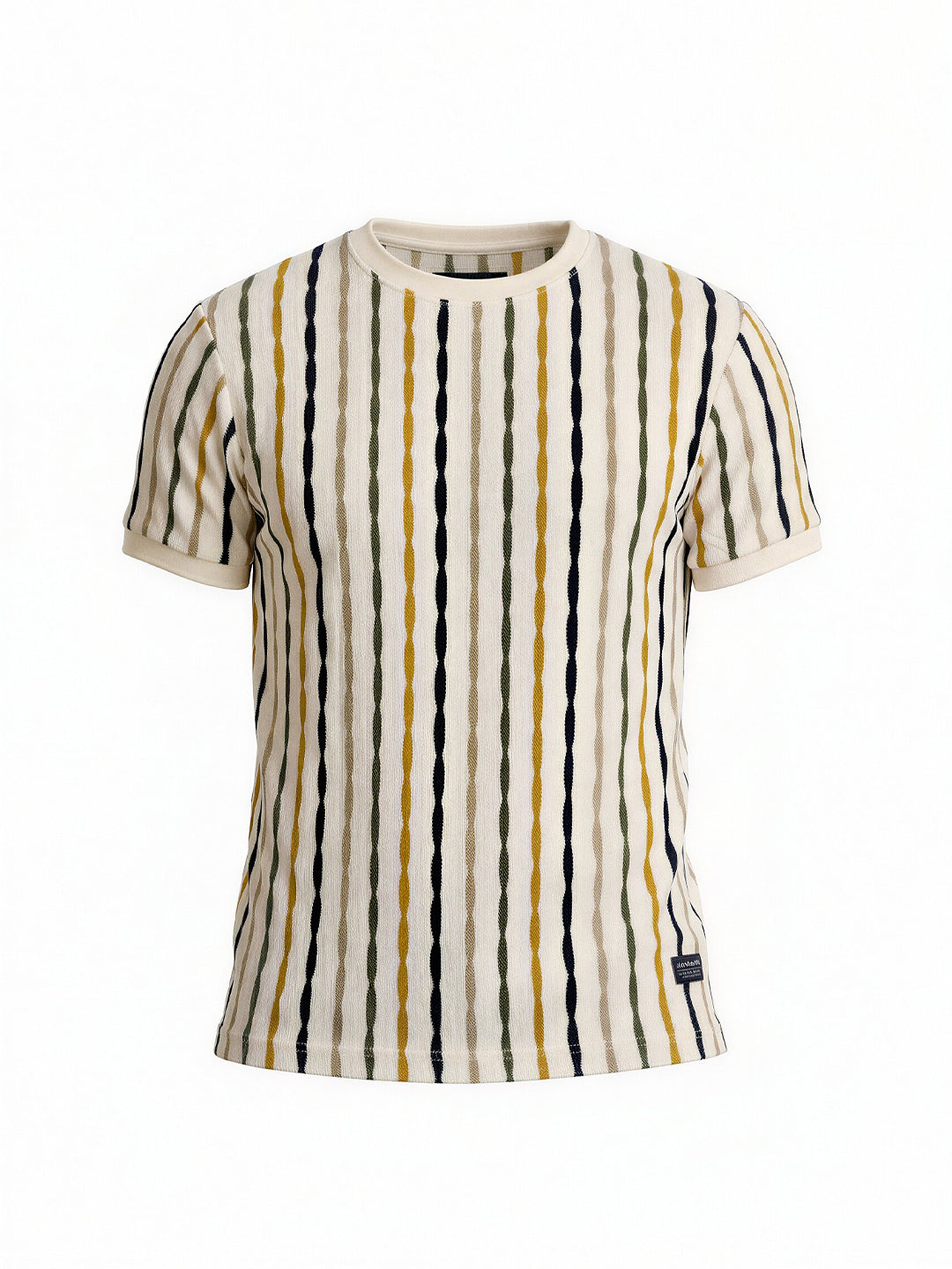 Multi-Stripe Textured Knit T-Shirt Secondary image