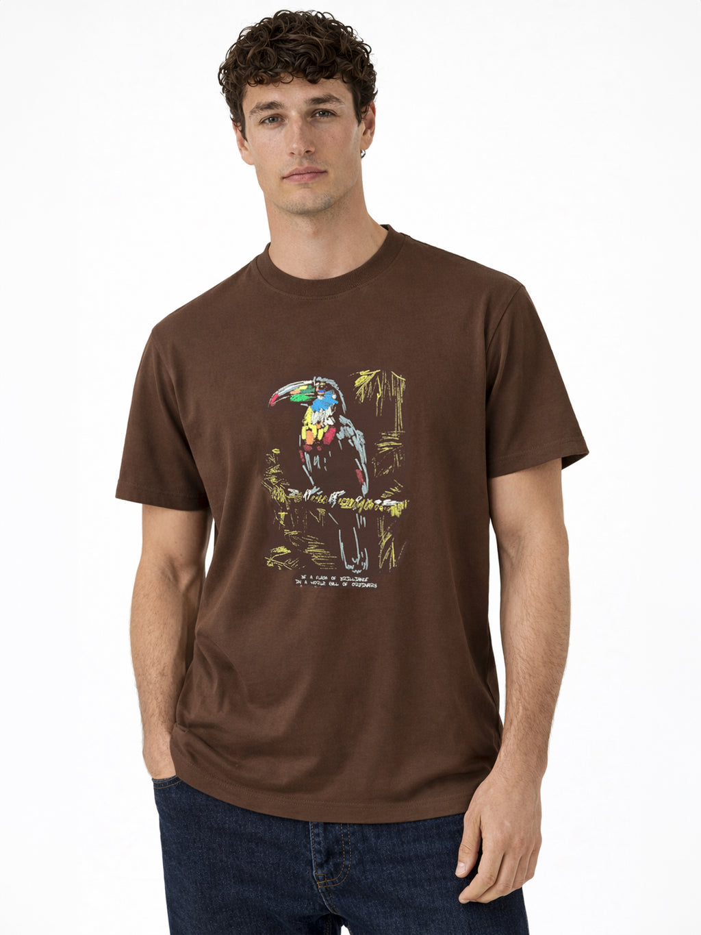 Tropical Toucan Sketch Graphic T-Shirt