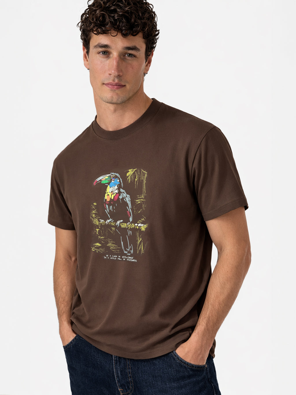 Tropical Toucan Sketch Graphic T-Shirt